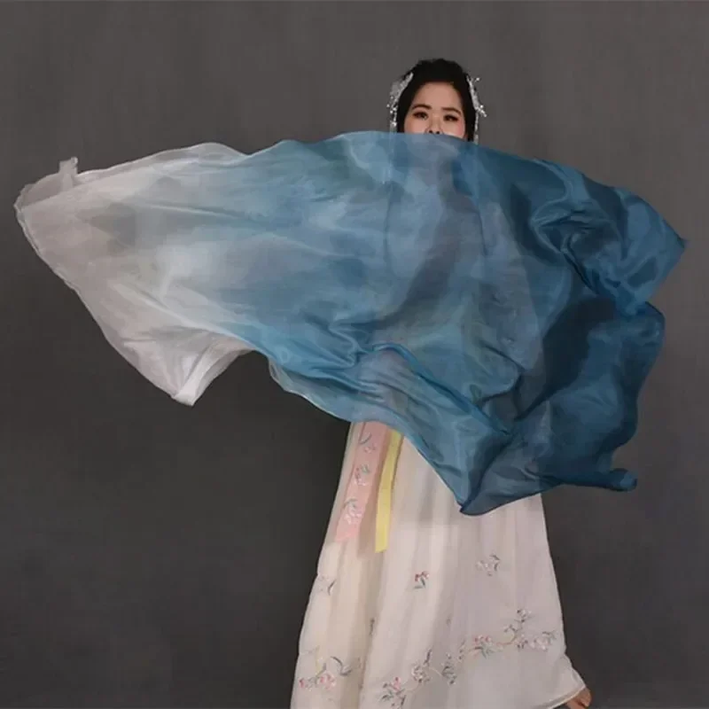 Женская шелковая Фата для танца живота темно-зеленая или белая восточных танцев