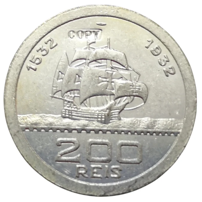 

Серебряная копия монеты Бразилия 1932 года 200 Reis
