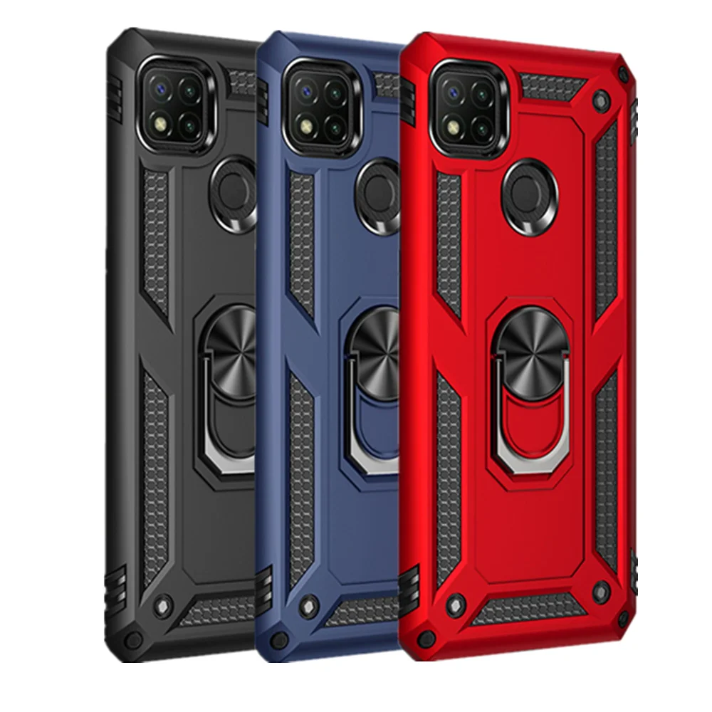 

Redmi 9C Armor Ring Stand Funda Cover For Xiaomi Redmi 9C NFC 9A 9 Note9 Note 10 Pro 9Pro Redmi9C Redmi9 Shockproof Case Coque