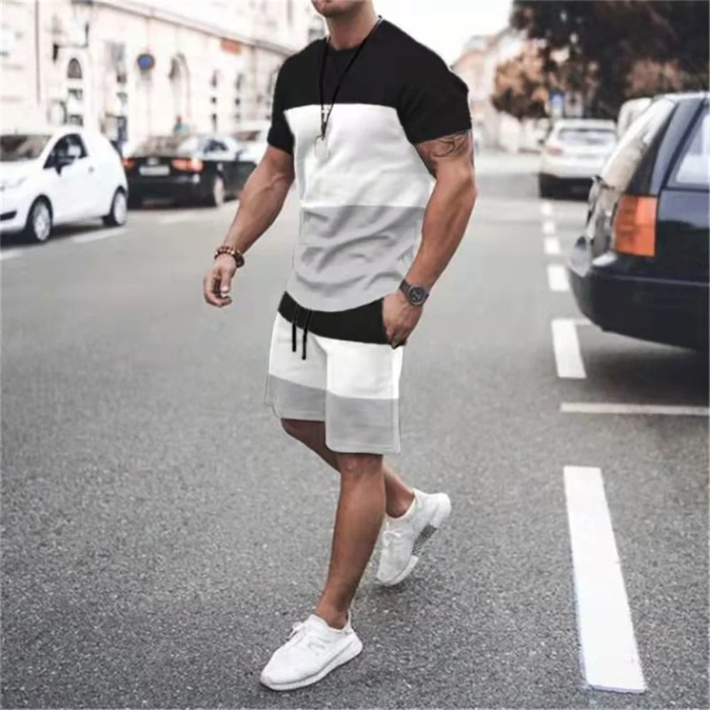 Summer Streetwear Men Set Tracksuit For Man Over-sized Clothes 3D Printed T Shirt Shorts Sportswear Mens T-shirts Fashion Suit