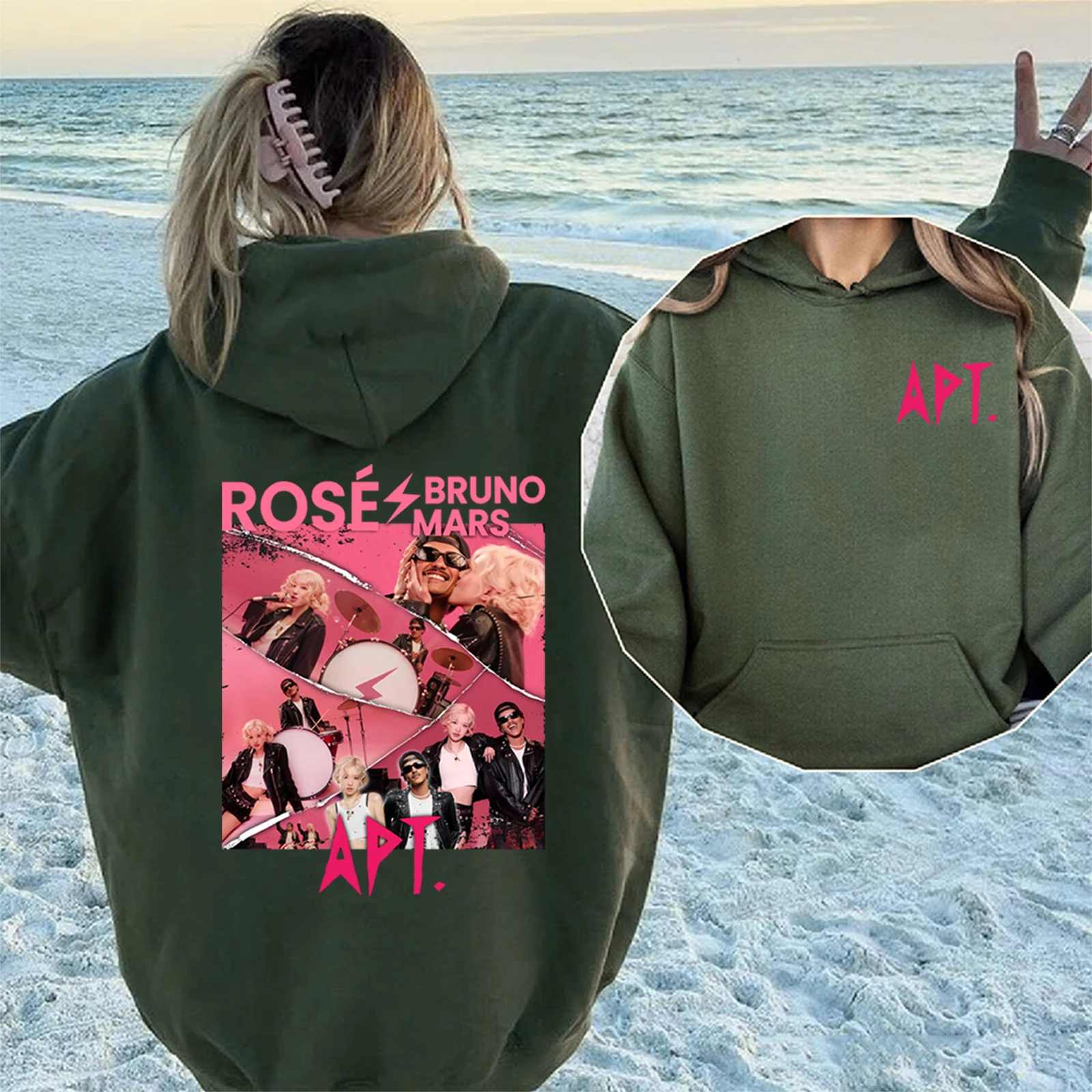 Толстовка с капюшоном Rose Bruno Mars APT женские толстовки Rosie Album Merch уличная одежда