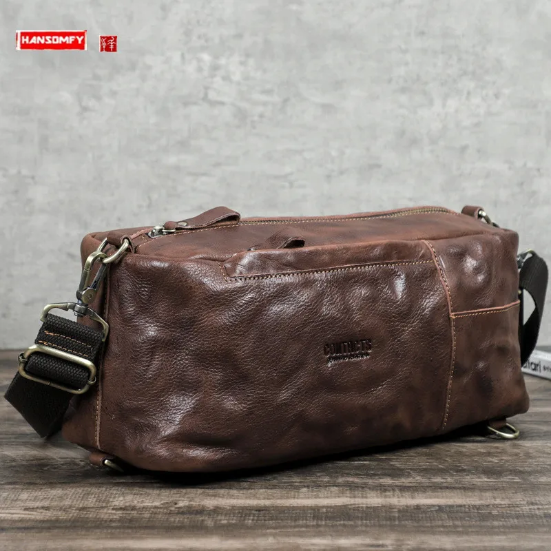

Сумка-клатч мужская из воловьей кожи, саквояж на плечо, вместительный мессенджер, Модный повседневный чемоданчик кросс-боди из натуральной кожи