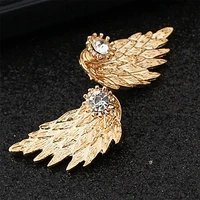 1pair women eardrop wing shape alloy ear stud imitation diamond earrings jewelry gd boucle oreille femme pendientes mujer aretes