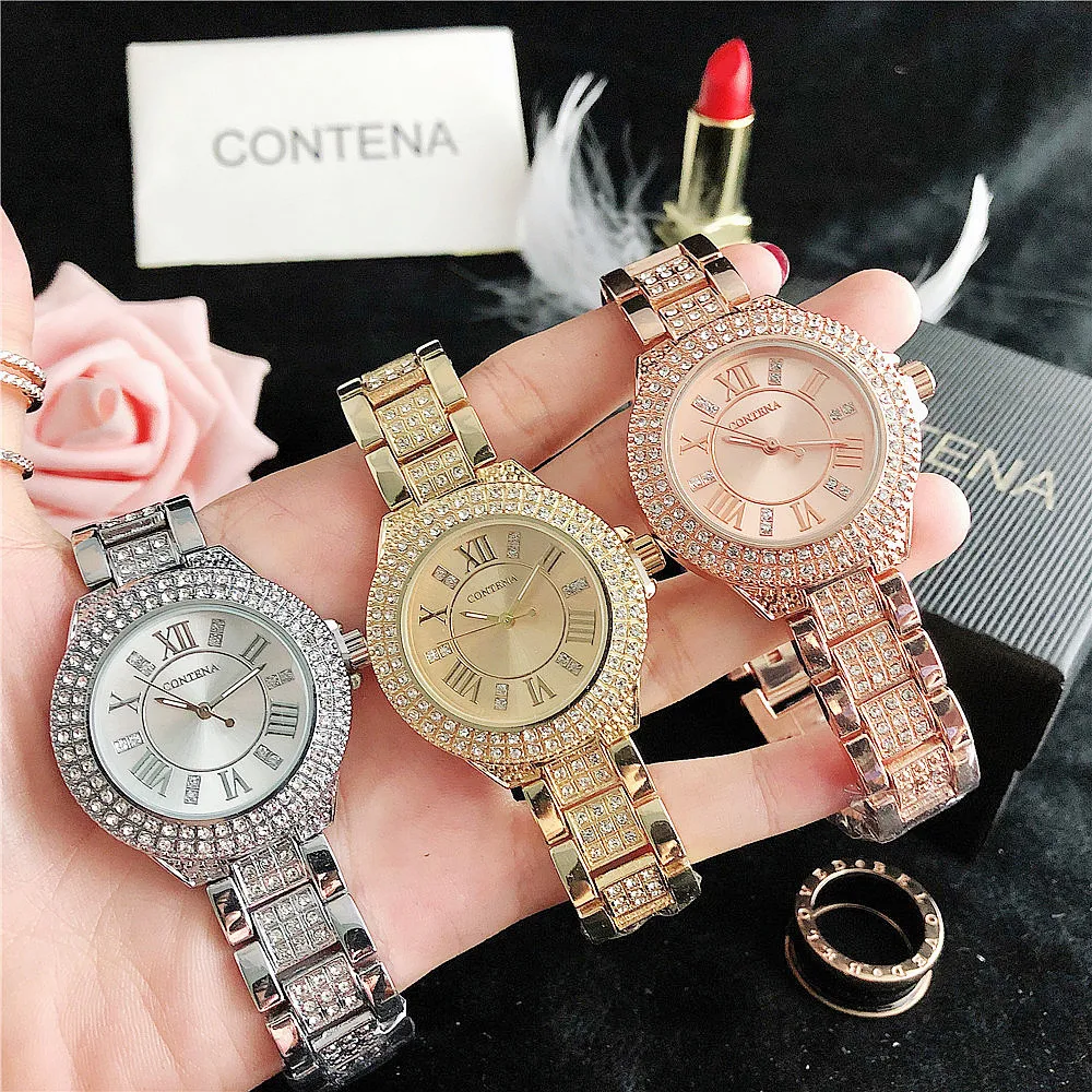 2023 Luxury new stainless steel strap watch with brick stainless steel strap fashion commercial Stone Ying women's watch