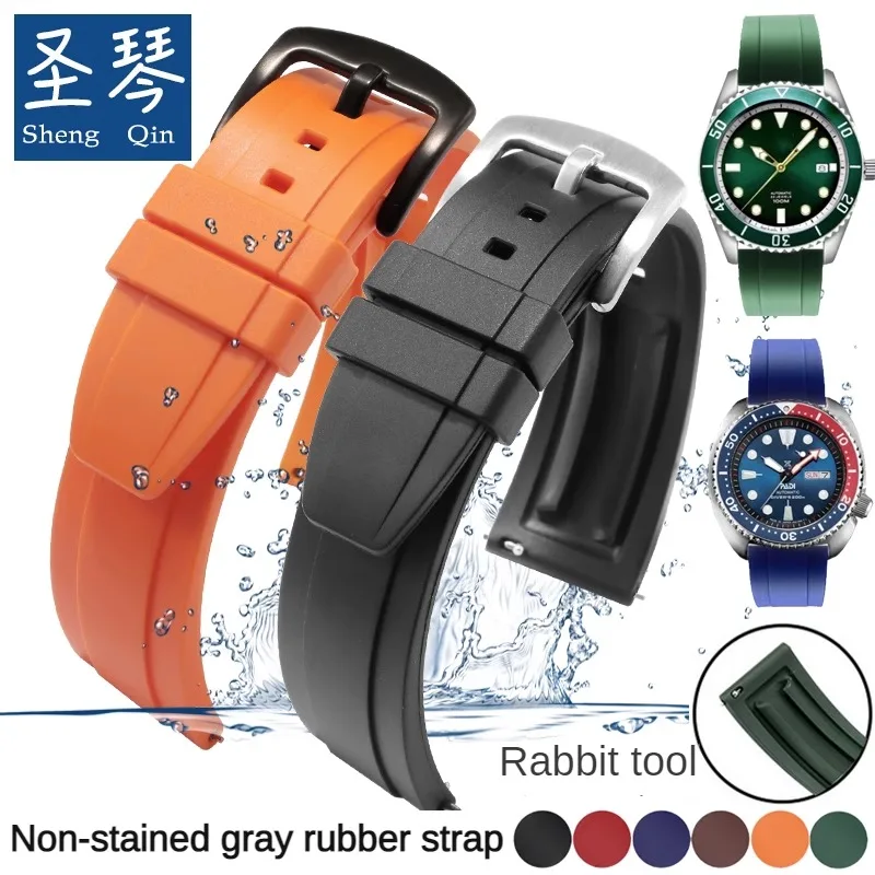 

Universal Brand Flat Interface Fluororubber Watch Strap 18/19/20/21/22/23/24mm