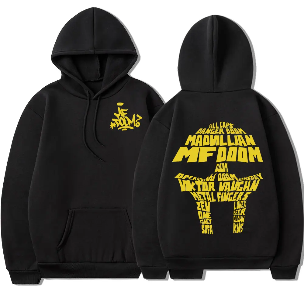 

Rapper MF Doom Hoodie Madvillain Metal Face MF Mask Hooded Sweatshirt Men Hip Hop Punk Oversized Long Sleeve Pullover Streetwear