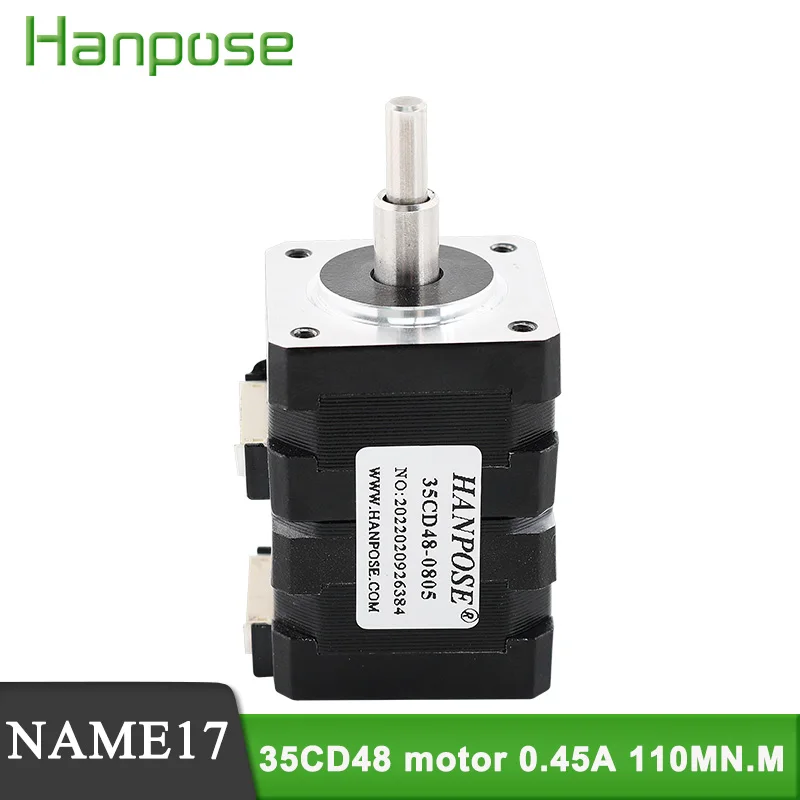 Двухслойный многослойный шаговый двигатель NAME17 35CD48 0.45A 110mN.m, прямой и обратный автоматический микро шаговый двигатель для ЧПУ