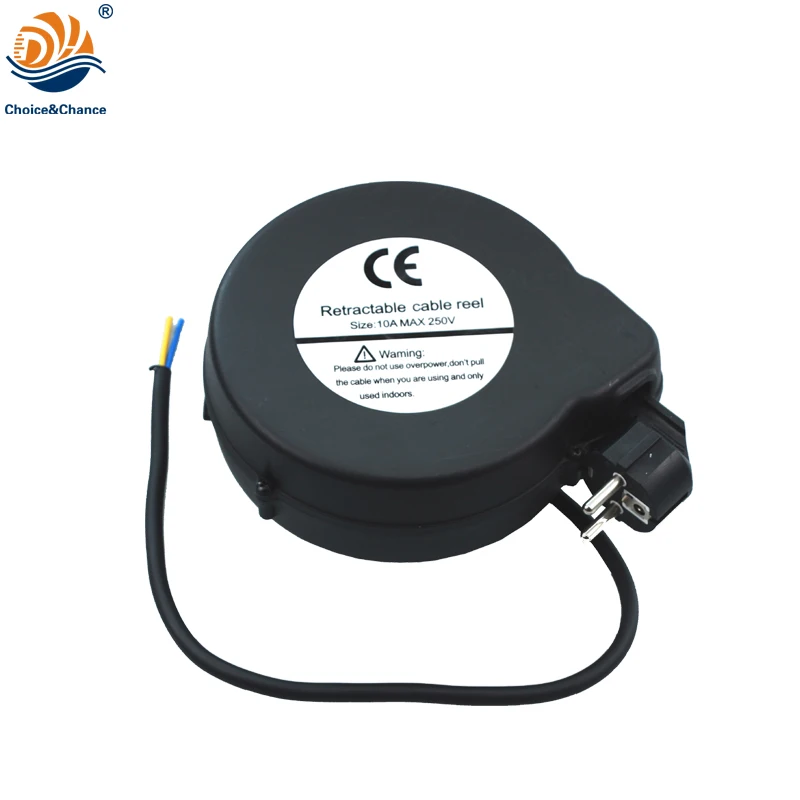 

DYH-1606 3*0.75mm2 VDE Retractable Cbale Reel PP Material 4.8 Meters Retractable Cable Reel With EU Plug