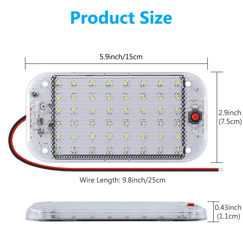 48LED светильник для автофургона багажника автомобиля 12-85 В чтения в кабине караван