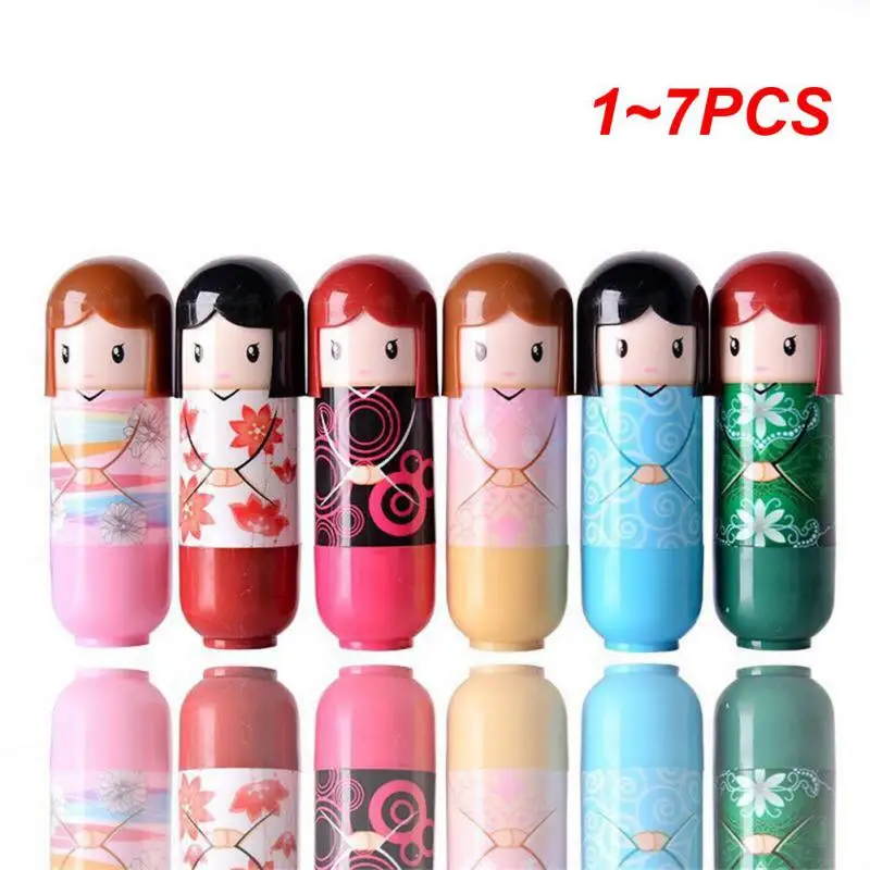 

1~7PCS Prevents Chapped Lips Japanese Doll Lip Balm Refreshing Lip Moisturizer Long-lasting Trending Lip Balm