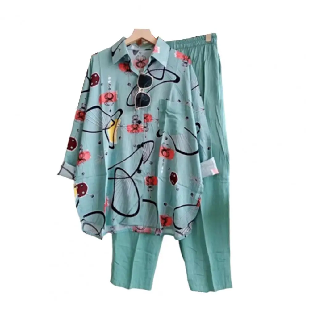 

Женский комплект из блузки и брюк, весенний однобортный комплект из блузки и брюк с накладными карманами, богатые цвета