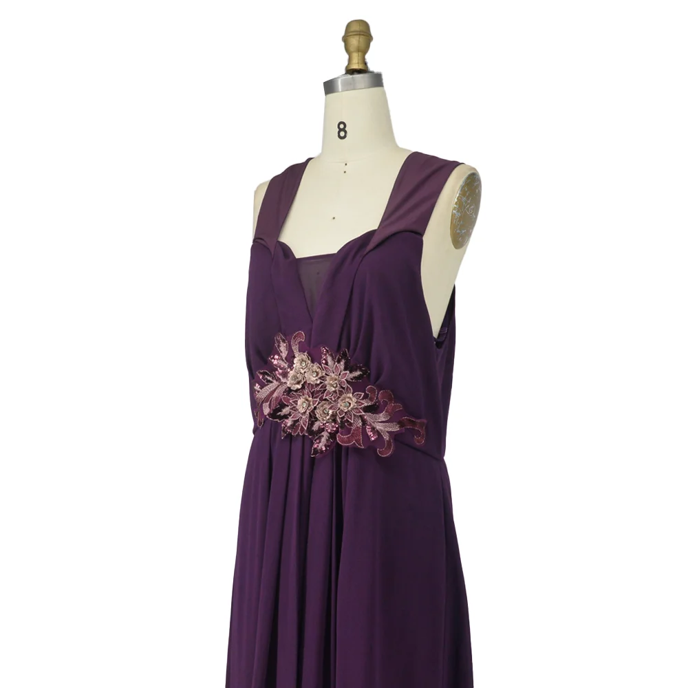 Plus Size Women Dresses Wedding Bridesmaid Applique Elegant Halter Dresses Fashion Solid Color Large Size Female Evening Dresses
