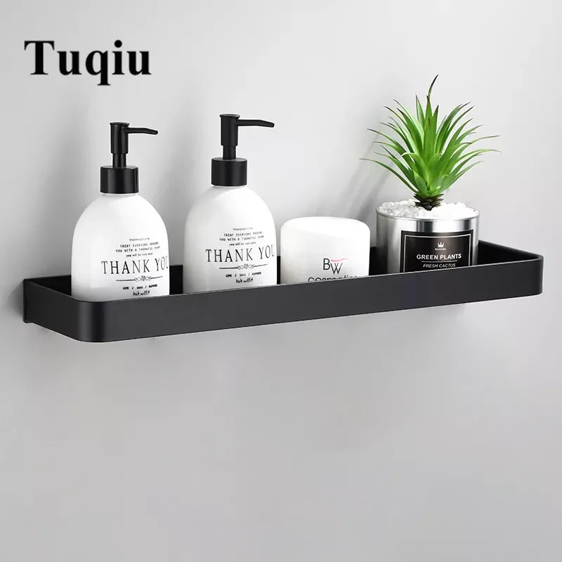 

2023 Bathroom Shelf Bath Shower Shelf Aluminum Black Bathroom Corner shelf Wall Mounted Black Aluminum Kitchen Storage holder fa