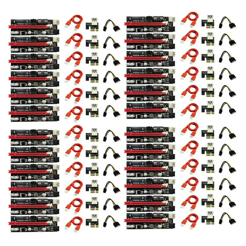 

Адаптер VER009 USB 3.0 PCI-E Райзер VER 009S Экспресс 1X до 16X Райзер адаптер карта SATA от 15Pin до 6 Pin кабель питания, 24 шт.