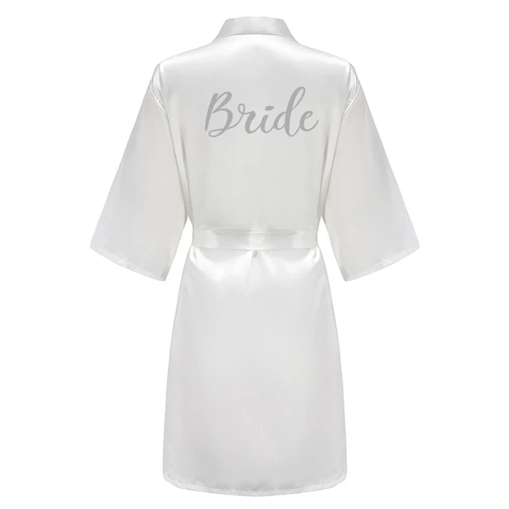 Новинка Розовый Атласный халат для свадебной команды отряд невесты горничная