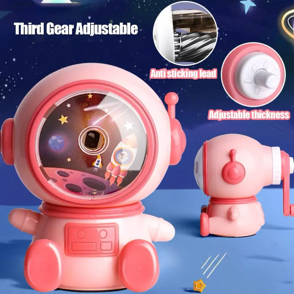 

3 Modes Cartoon Astronaut Handheld Manual Pencil Sharpeners Automatic Pen Feed Crank School Stationery Office Students Supplies