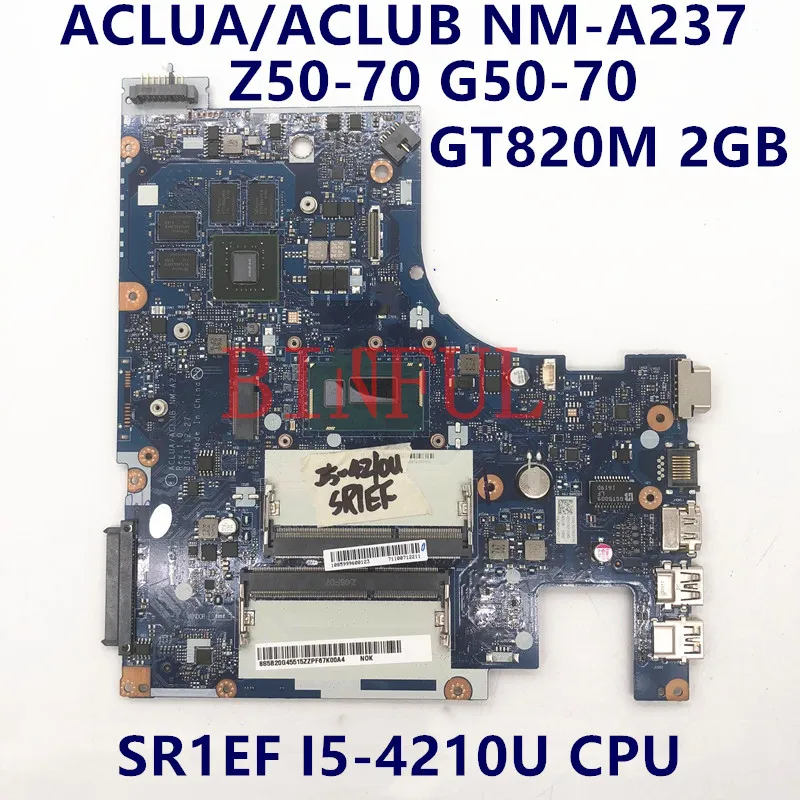 Материнская плата ACLUA/ACLUB NM-A273 для Lenovo G50-70M G50-70 Z50-70 ноутбука с/i5-4210U CPU GT820M 2 Гб GPU 100%