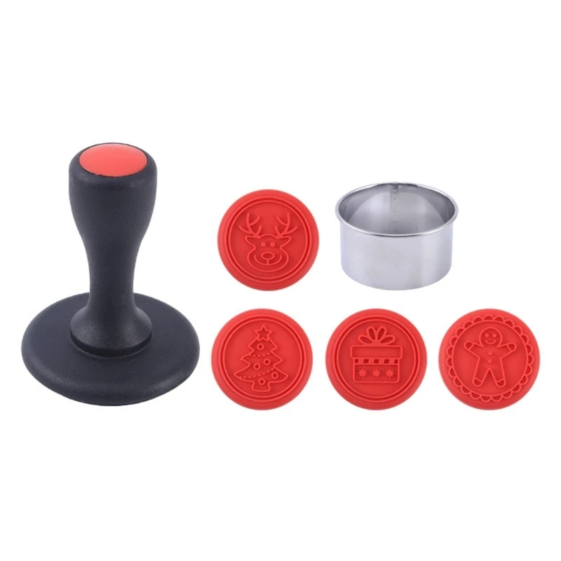

Christmas Theme Pressable Biscuit Molds Cookie Stamps Kitchen Pastries Tool