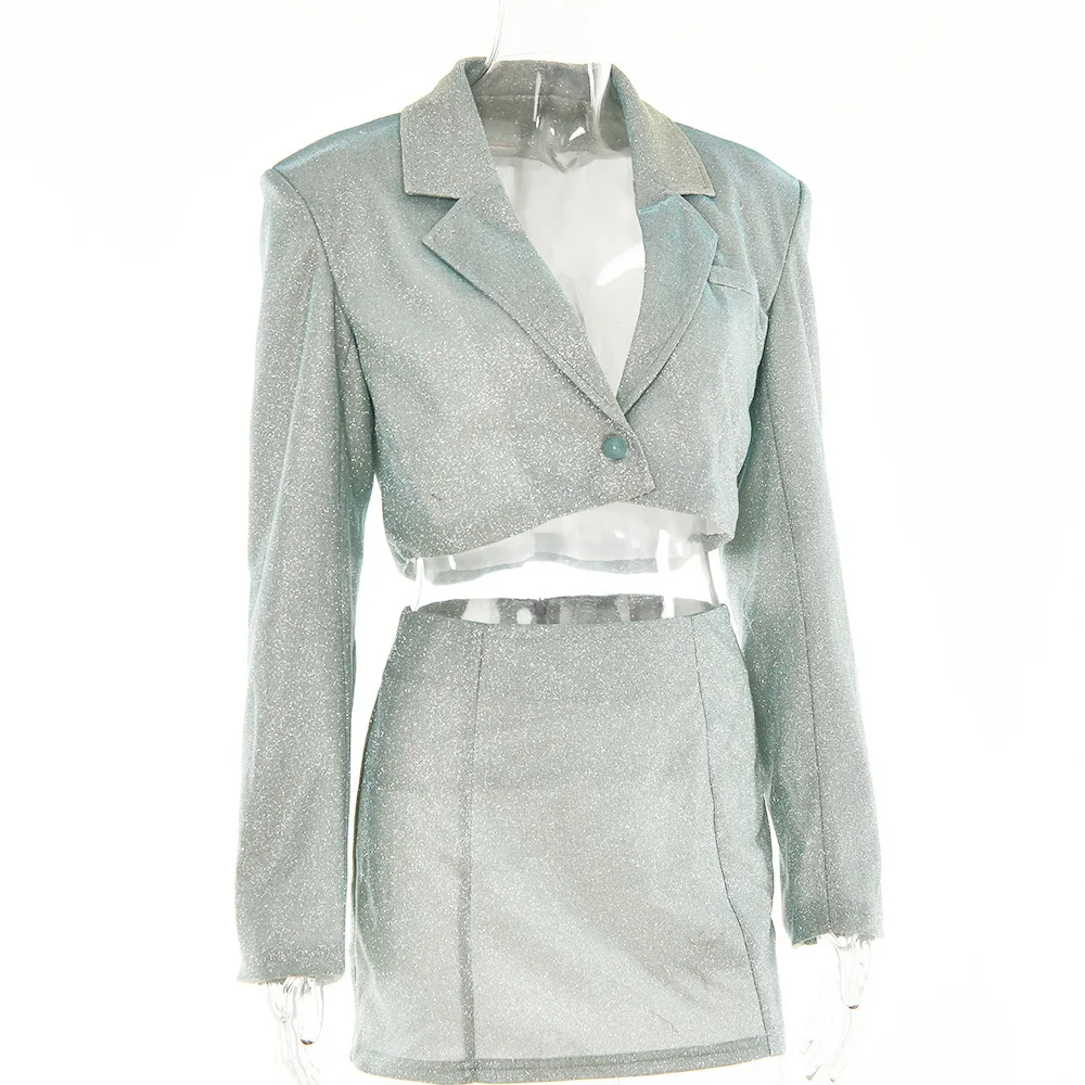 2023 Fashion Polo Long Sleeve High Waist Short Dress Set Sexy Spicy Girl Small Suit Set Autumn Winter New 2-piece Casual Suit