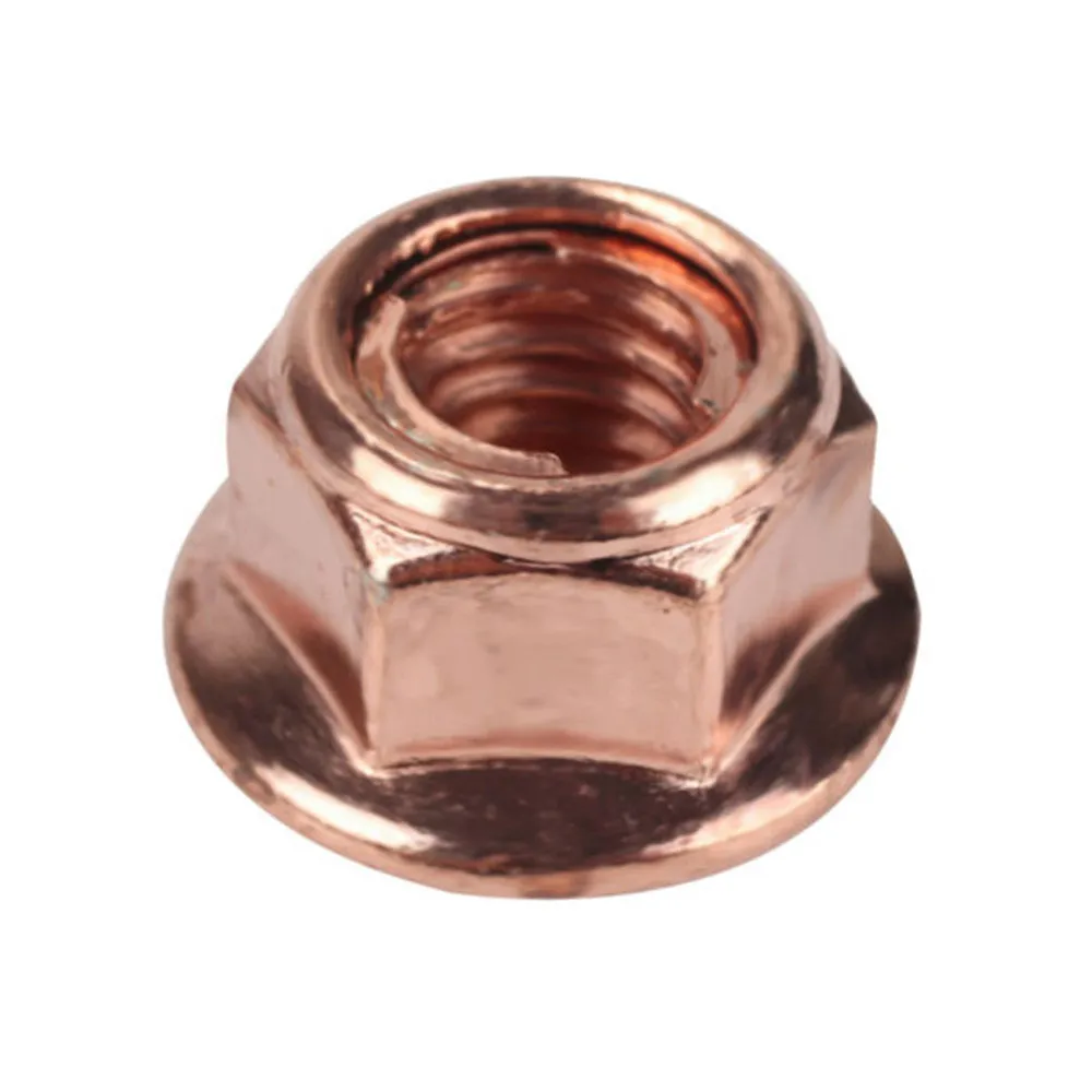 

50x M8 Copper-plated Flashed Exhaust Nuts SW 13 Manifold Stud Hex Nut 8mm Turbocharger Nut Car Fasteners Accessories