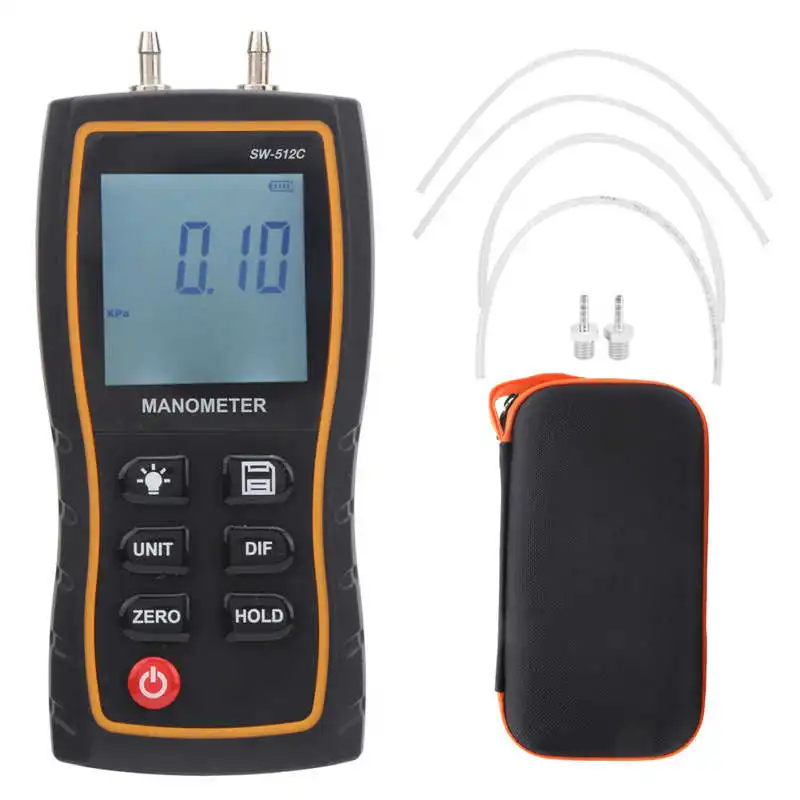 

SW‑512C Digital Manometer HVAC Air Pressure Meter Gauge Differential Air Pressure Tester Tool Digital Pressure