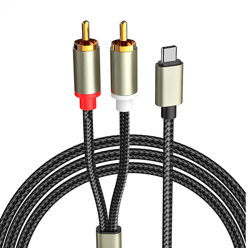 

USB C RCA Audio Cable Type-C to 2 RCA Cable 2rca Jack Type C RCA Cable for iPhone Sumsung Xiaomi Speaker Home Theater TV 0.5m 1m