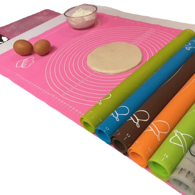 

Large Kneading Pad 50x40cm Silicone Sheet Roll Mat Pizza Dough Non-slip Baking Mat Non-stick Kitchen Tool