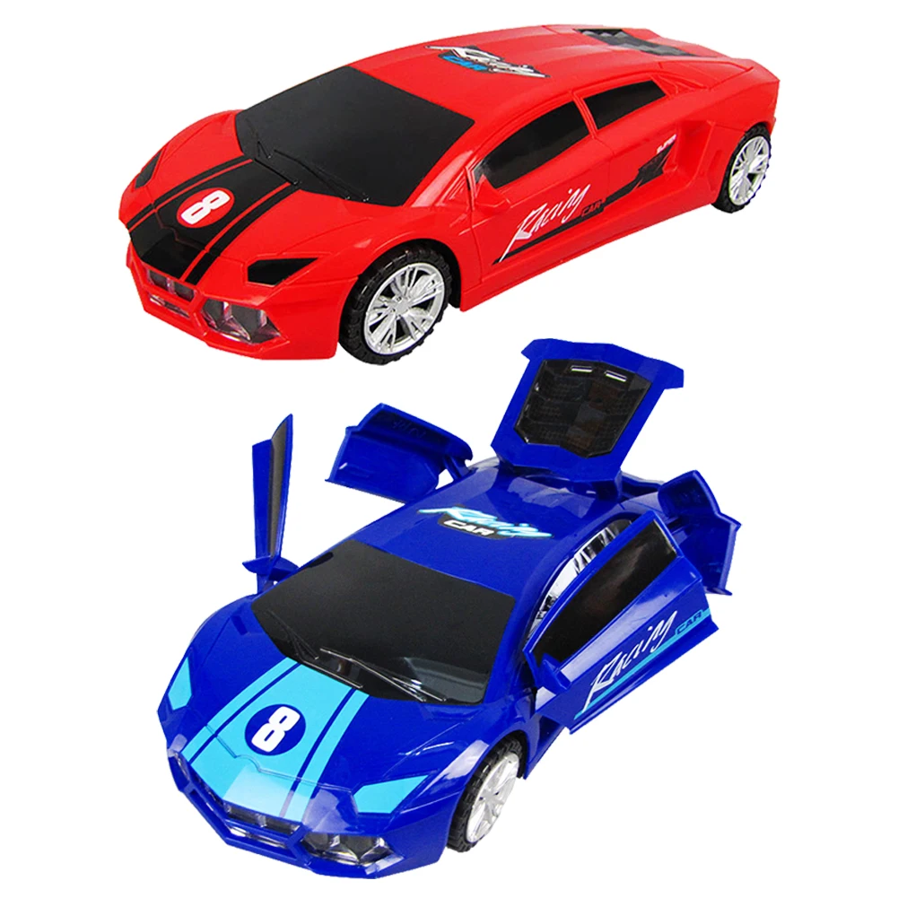 

New Electric Car Light Music Universal Colorful Rotating Car Children's Double-door Deformation Car Children's Birthday Gift