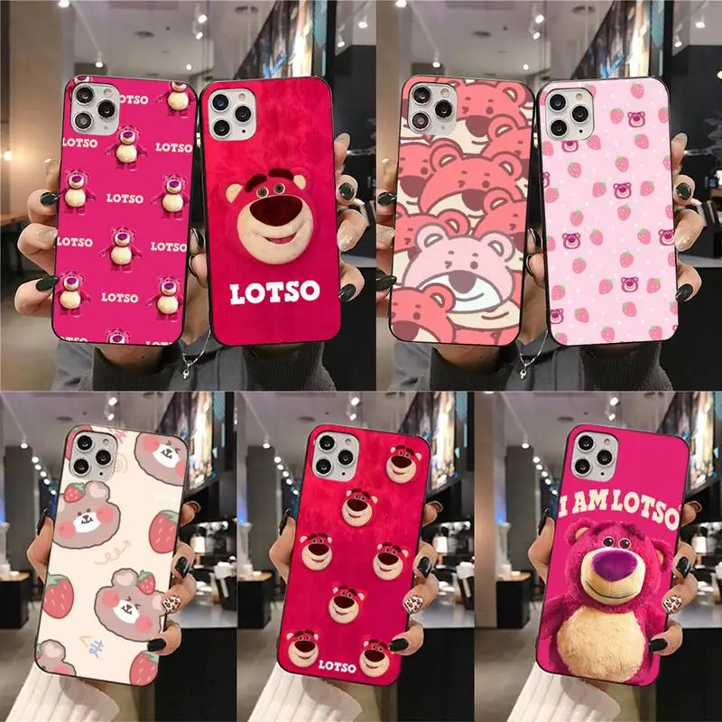 

Strawberry Bear Phone Case For iphone 13 12 11 Pro Mini XS Max 8 7 Plus X SE 2020 XR cover
