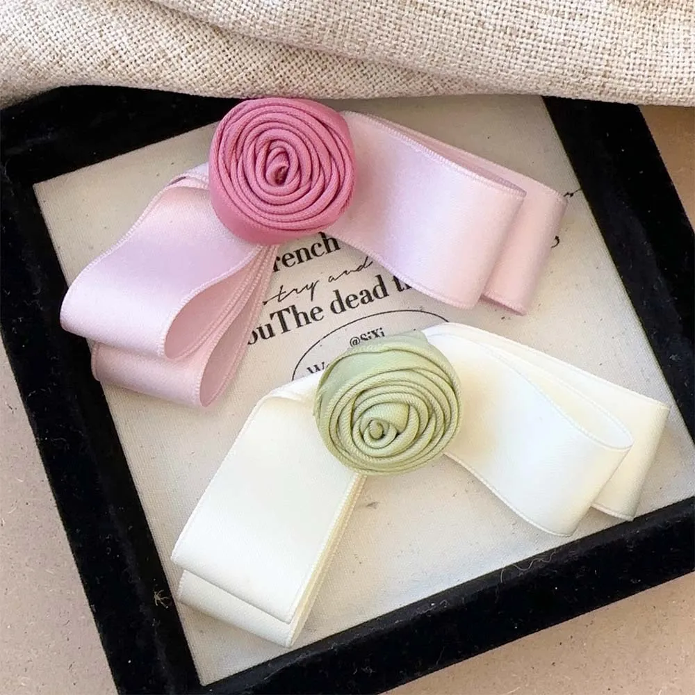 Розовая трава зеленый цветок заколки с бантом для волос пружинный зажим новинка