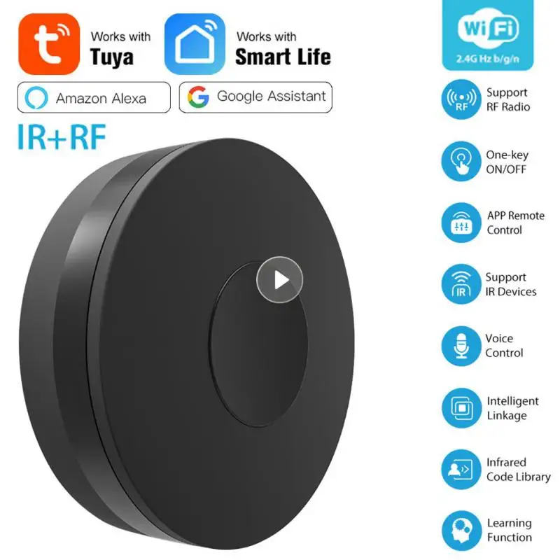 

1-CoRui Tuya Wifi IR RF Remote Control Smart Universal Infrared Smart Home Control For TV DVD AUD AC Wireless Alexa Google