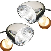 2pcs 4 inch motorcycle bike chrome bullet headlight spot fog lamp bulb