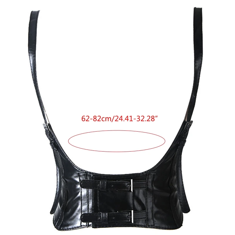 

Underbust Corset Top With Strap Push Up Bustier Waist Cincher Punk Leather Harness Belt Shapewear Punk Waistcoat