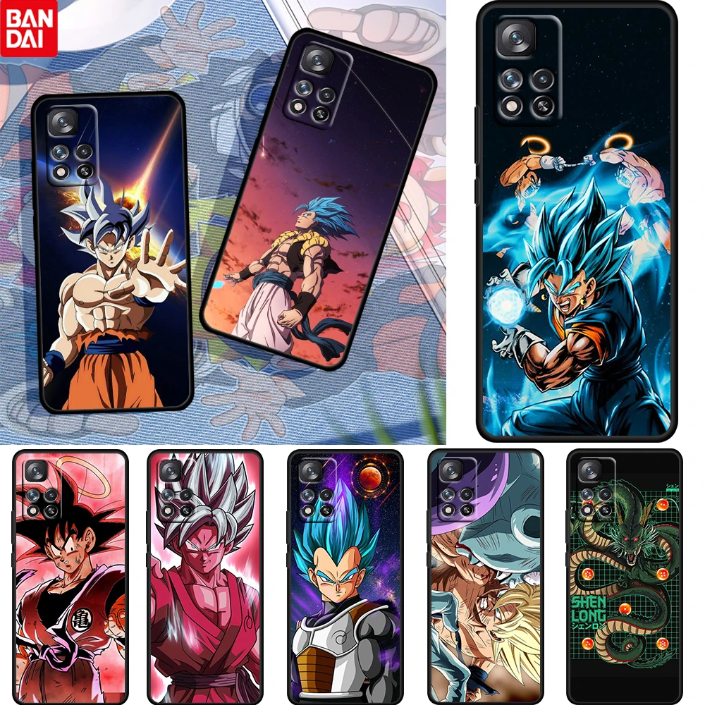 

Anime Dragon Ball Goku Vegeta For Xiaomi Redmi Note 11 10 11T 10S 9 9S 8 7 5G 4G Soft Black Phone Case Fundas Coque Capa Cover