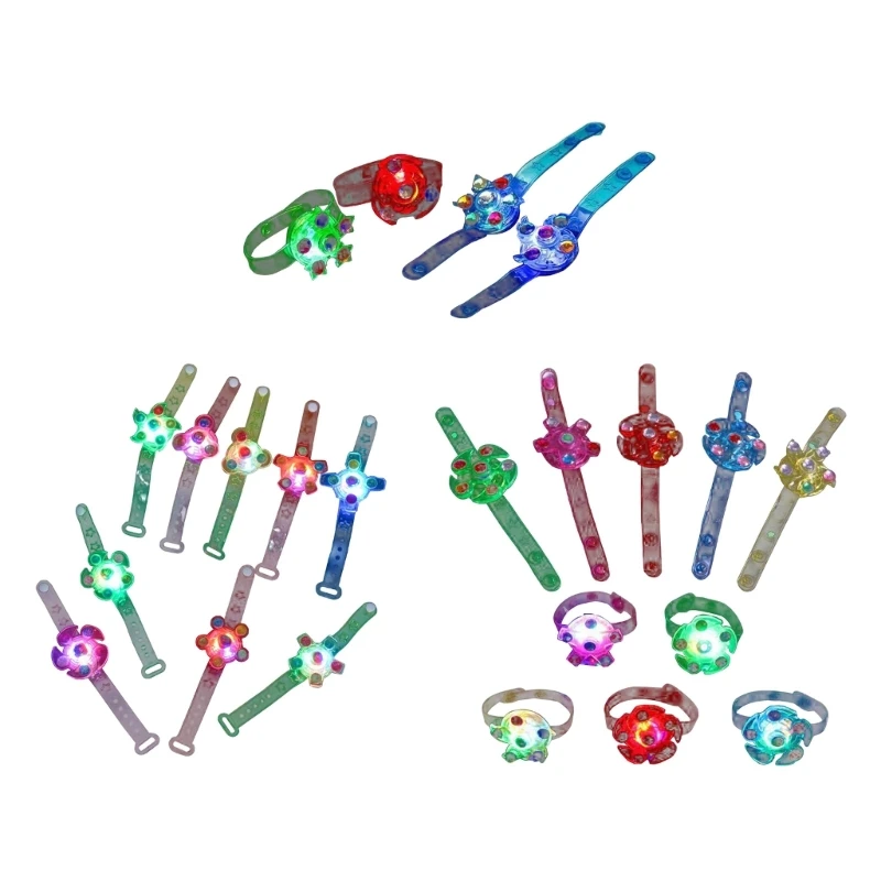 

12piece Plastic Glowing Spinning Top Bracelet Halloween Party Favor Random Color