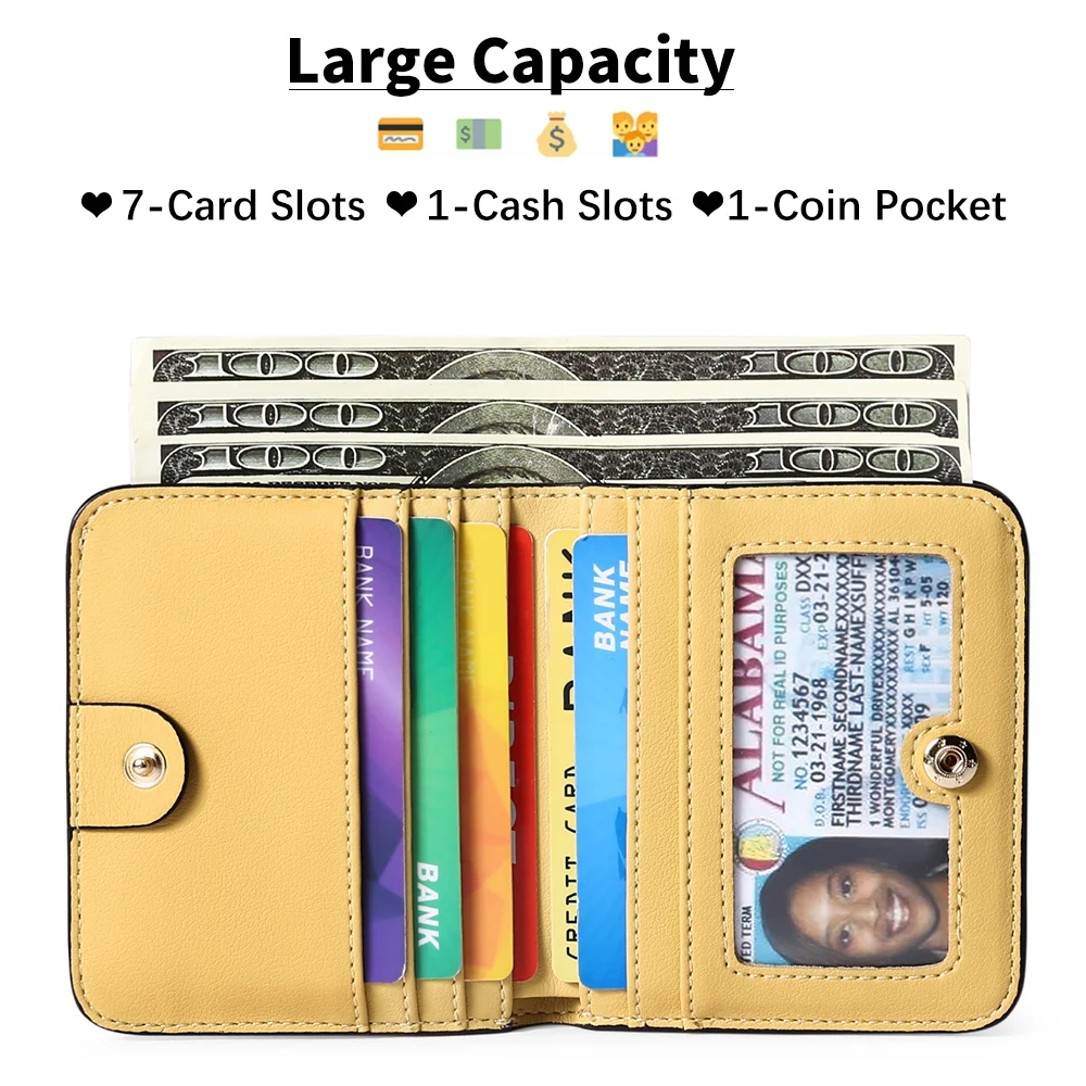 Women Wallets PU Leather Female Purse Mini Solid Multi-Cards Holder Coin Short Wallets Slim Small Wallet Zipper Hasp
