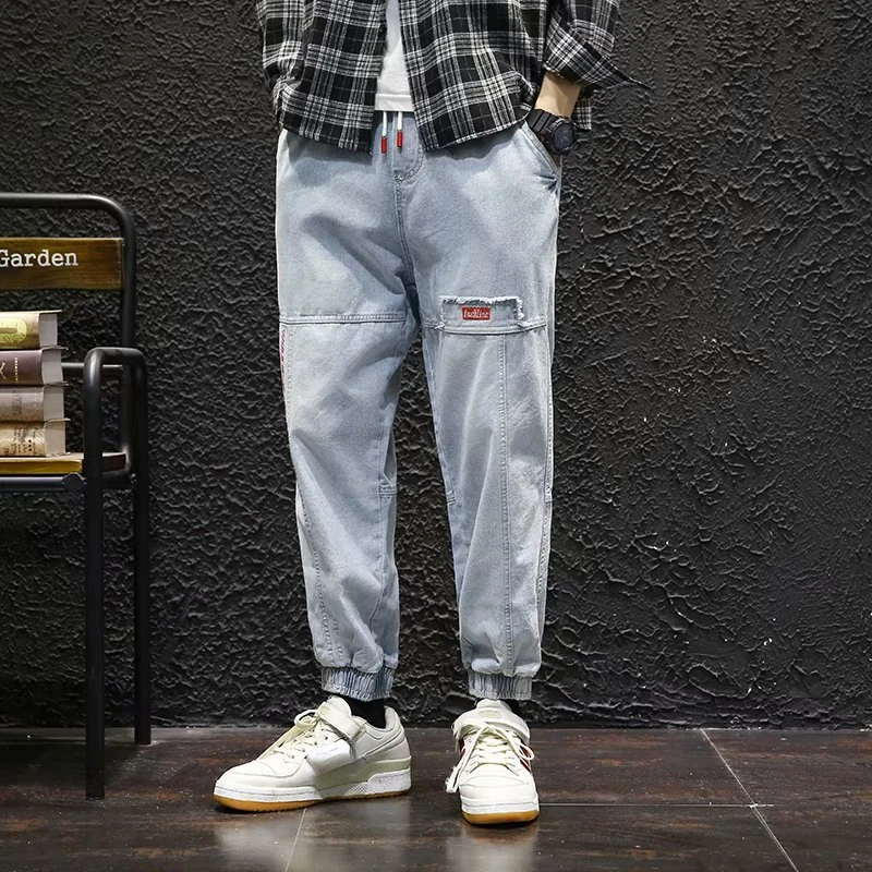 2022New New Streetwear Hip Hop Cargo Pants Men's Jeans Elastic Harun Joggers In Autumn and Spring Men ClothIng