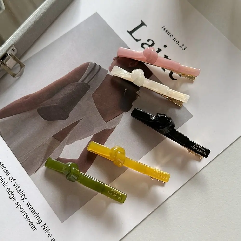 

New Korean Acetic Acid Bowknot Hair Clips Fashion Sweet Cute Girl Hairpin Duckbill Clip Hair Accessories