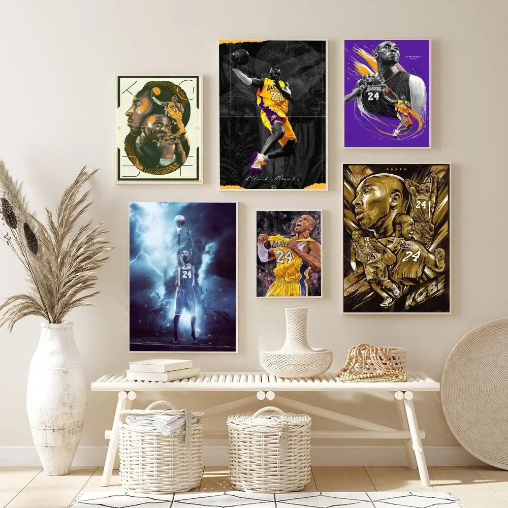 Плакат С Баскетболистом Коби Брайанта-цифровое Искусство Холст Настенный Декор