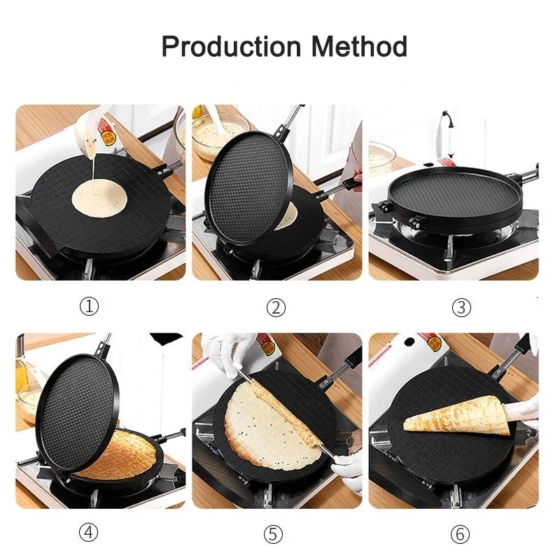Egg Roll Waffle Maker Nonstick Cake Mold For Home Bakeware DIY Mini Ice Cream Cone Tool Baking Pastry Utensils Kitchen Supplies images - 6