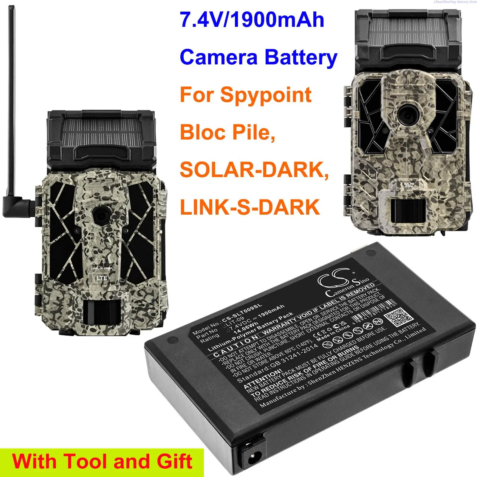 

Cameron Sino 1900 мАч аккумулятор LIT-09 для блока Spypoint, SOLAR-DARK, LINK-S-DARK
