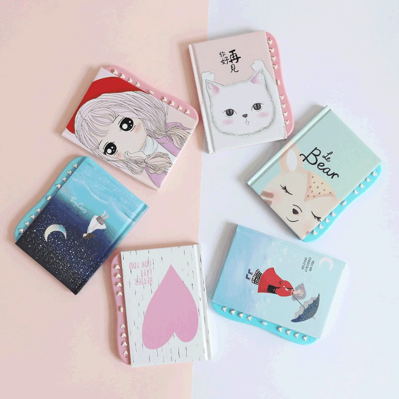 

New Cute Kawaii A6 Code Dairy Planner Notebooks Budget Book Journals with Handle Office School Supplies Korean Stationery