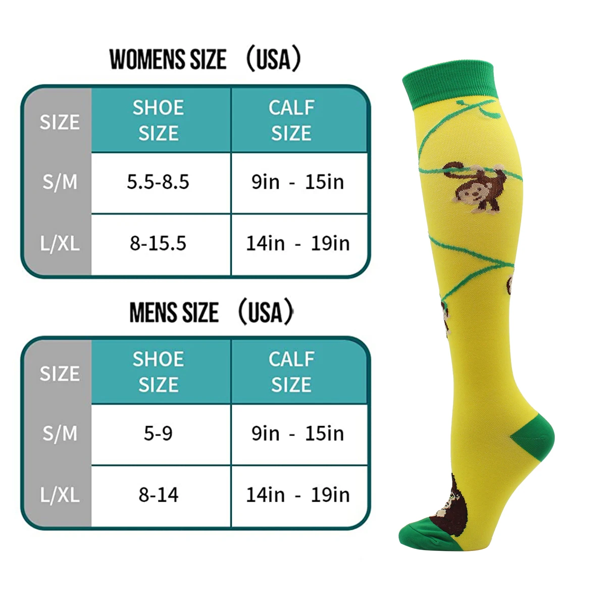 Men Women Compression Socks Best Graduated Athletic 15-20 mmHg Professional Nursing Socks Fit for Running Flight Travel Hiking