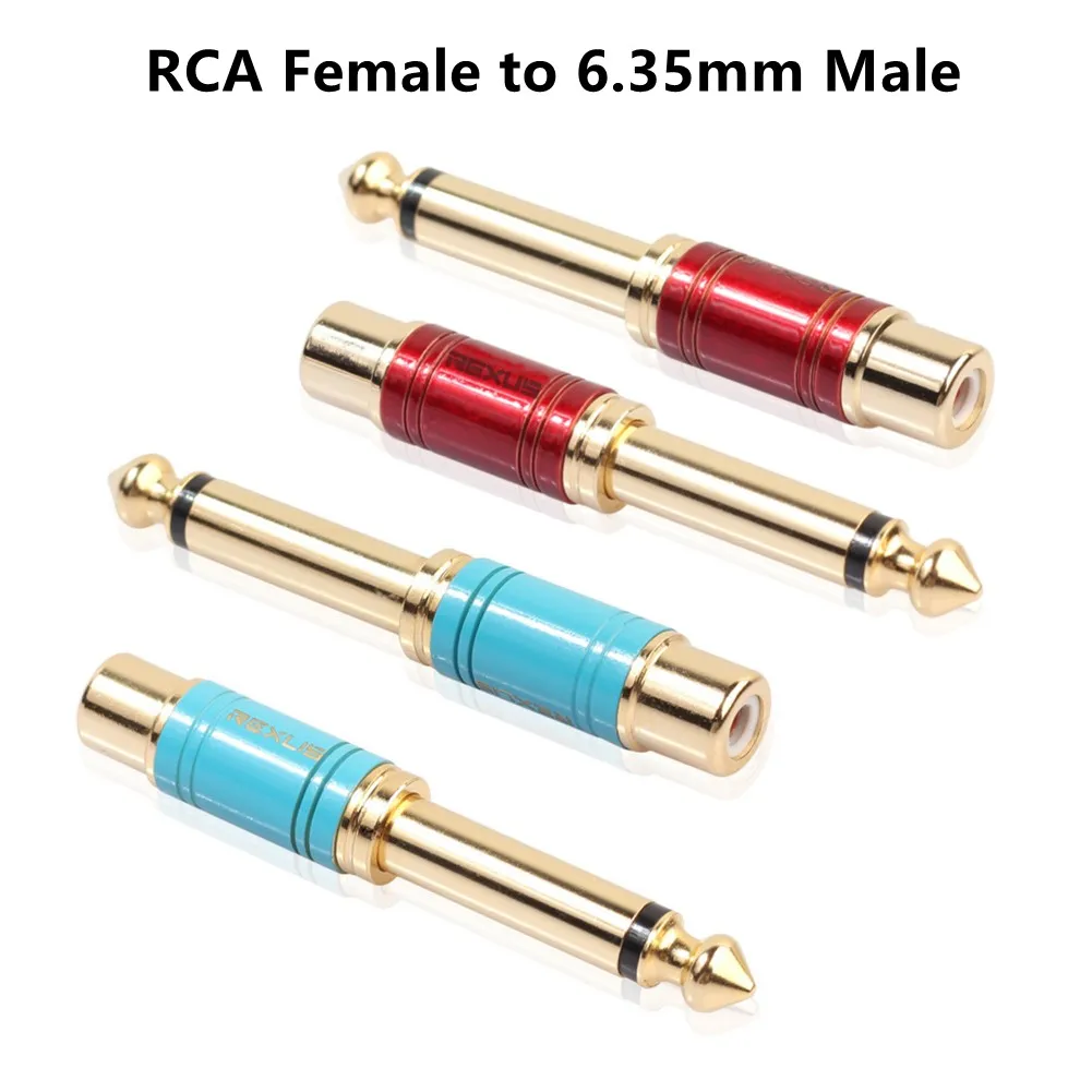 

RCA To 6.35mm 1/4 Inch Male Mono Plug Adapter 6.5mm RCA Female Audio Connector For Mono Channel Microphone Connecting