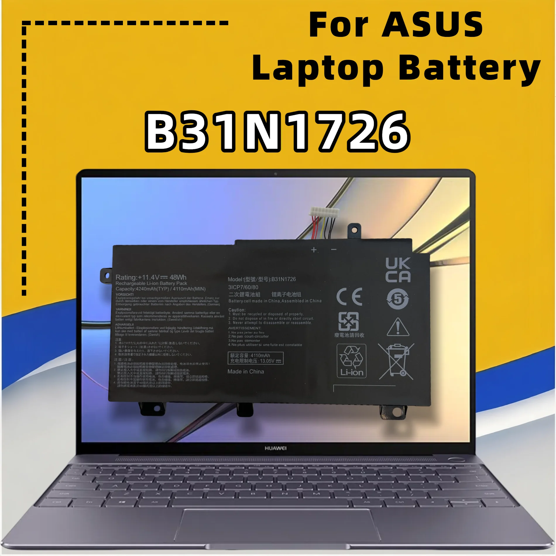 Фото Сменная батарея для ноутбука FRLESUI B31N1726 48WH для ASUS TUF Gaming FX505GE FX505DT FX504 FX86 FX80GM B31BN91, запчасти для ноутбуков. №5