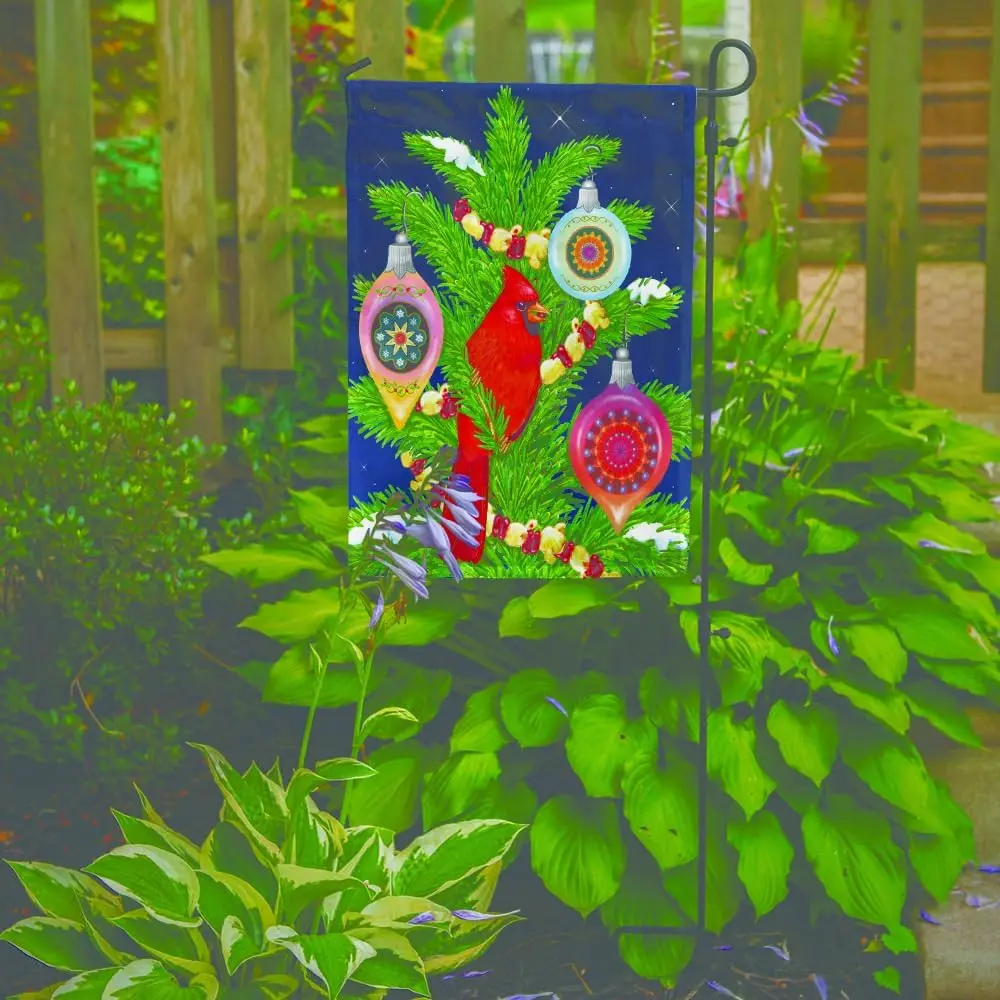 Carolines Treasures PRS4018GF Кардиналы Рождественский ужин Садовый флаг Почтовый ящик Флаг
