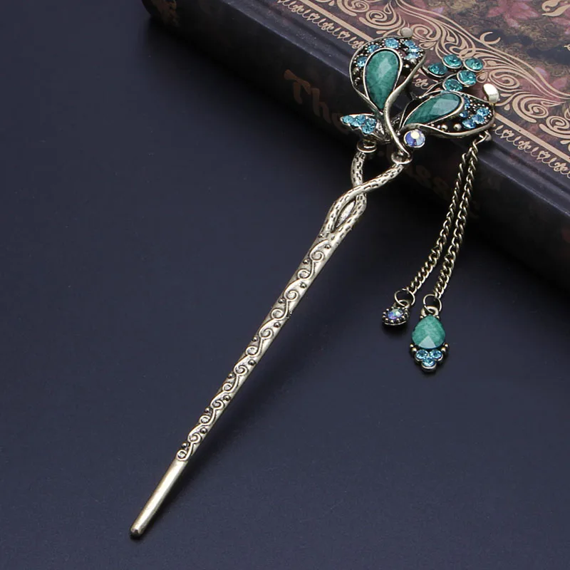 

2022 New Various Fashion Women Elegant Bobby Pin Colorful Hairpin Rhinestone Hair Stick
