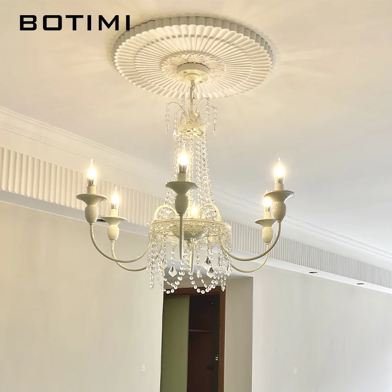 BOTIMI белые свечи люстры для фойе 8 люстра освещение спальни 6 E14 современные