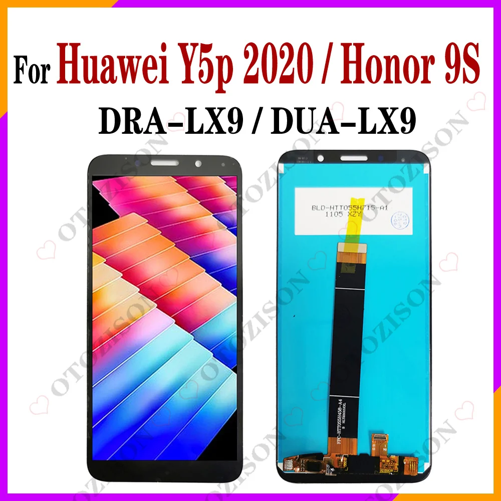 ЖК-дисплей 5,45 дюйма для Huawei Y5p 2020, дисплей для Honor 9 S, ЖК-дисплей с рамкой, зеркальный экран, сенсорный дигитайзер в сборе, замена