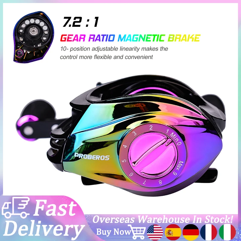 

DW130W Fishing Baitcast Reel 9+1 BB Bearing High Speed 7.2:1 Fishing Reel Bait Cast Wheel Left/Right Hand Fishing Tool Accessory